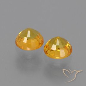 1.36 ct natürliche Tiefes Goldorange Saphir-Edelsteine, Runden, VVS-VS