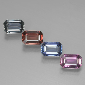 2.62 ct natürliche Mehrfarbig Saphir-Edelsteine, Smaragdschliff, VVS-VS