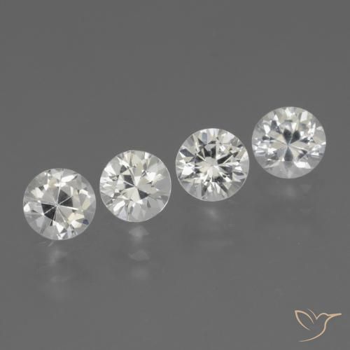 1.60 ct natürliche Weiß Saphir-Edelsteine, Runden, VVS-VS