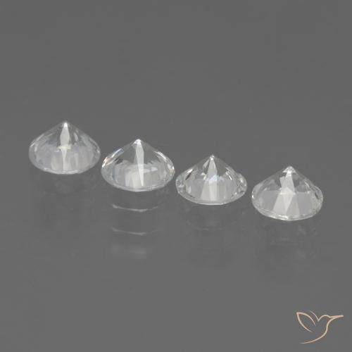 1.60 ct natürliche Weiß Saphir-Edelsteine, Runden, VVS-VS