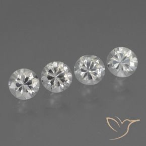 1.55 ct natürliche Weiß Saphir-Edelsteine, Runden, VVS-VS