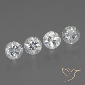 1.42 ct natürliche Weiß Saphir-Edelsteine, Runden, VVS-VS