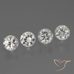 1.55 ct natürliche Weiß Saphir-Edelsteine, Runden, VVS-VS