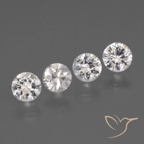1.44 ct natürliche Weiß Saphir-Edelsteine, Runden, VS