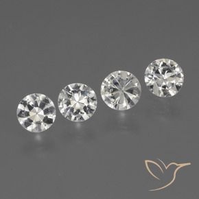 1.25 ct natürliche Weiß Saphir-Edelsteine, Runden, VS