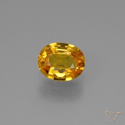 0.78ct Natürlicher Dunkelorange-Gold Saphir, Oval, VS