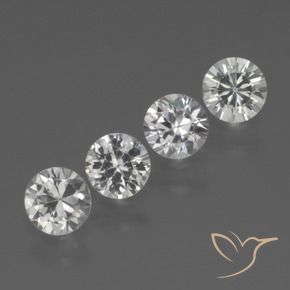 1.29 ct natürliche Klares Weiß Saphir-Edelsteine, Runden, VVS-VS