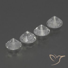1.50 ct natürliche Klares Weiß Saphir-Edelsteine, Runden, VVS-VS