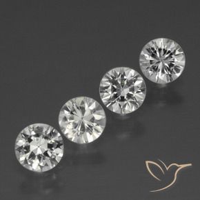 1.37 ct natürliche Klares Weiß Saphir-Edelsteine, Runden, VS