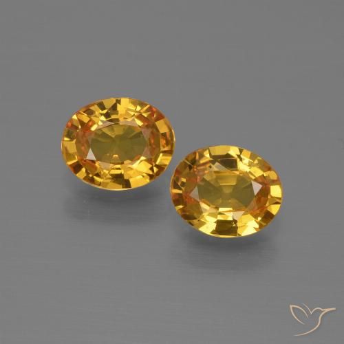 1.22ctw Natürlicher Tiefes Goldorange Saphir, Oval, VS