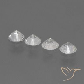 1.30 ct natürliche Klares Weiß Saphir-Edelsteine, Runden, VS