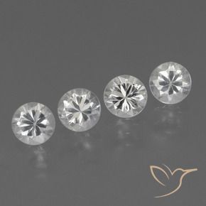 1.47 ct natürliche Klares Weiß Saphir-Edelsteine, Runden, VVS-VS
