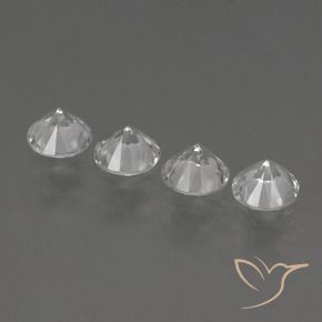 1.47 ct natürliche Klares Weiß Saphir-Edelsteine, Runden, VVS-VS
