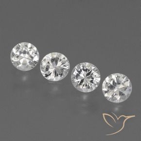 1.45 ct natürliche Klares Weiß Saphir-Edelsteine, Runden, VS