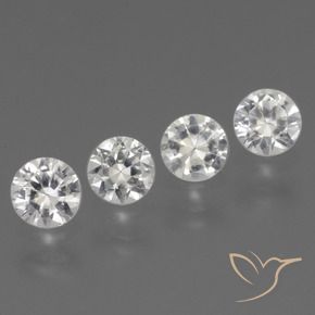 1.54 ct natürliche Klares Weiß Saphir-Edelsteine, Runden, VVS-VS