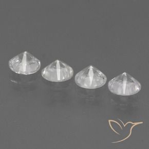 1.54 ct natürliche Klares Weiß Saphir-Edelsteine, Runden, VVS-VS