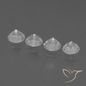 1.54 ct natürliche Klares Weiß Saphir-Edelsteine, Runden, VS