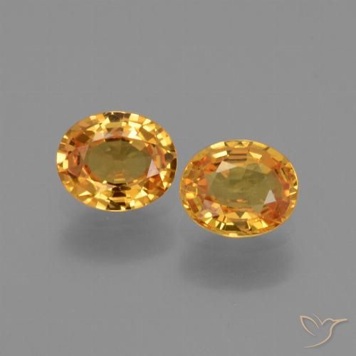 1.54ctw Natürlicher Tiefes Orange-Gold Saphir, Oval, VS