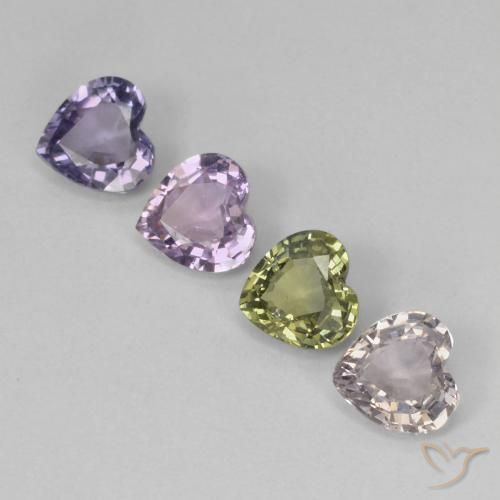 2.93 ct natürliche Mehrfarbig Saphir-Edelsteine, Herz, VVS-VS