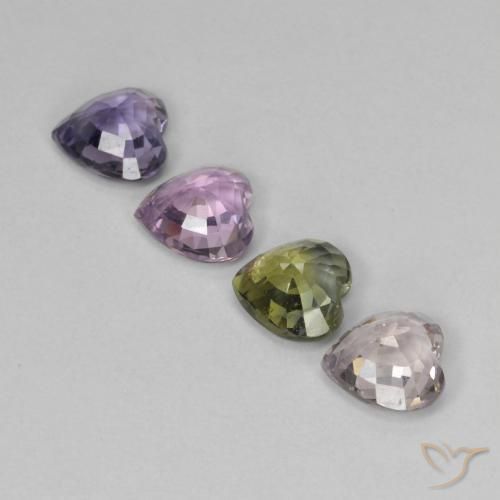 2.93 ct natürliche Mehrfarbig Saphir-Edelsteine, Herz, VVS-VS