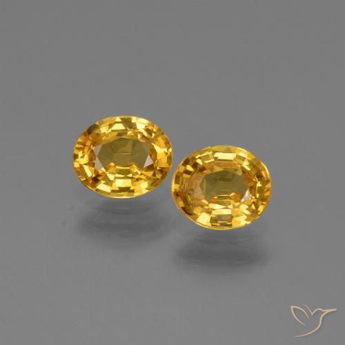 1.44ctw Natürlicher Tiefes Goldorange Saphir, Oval, VS
