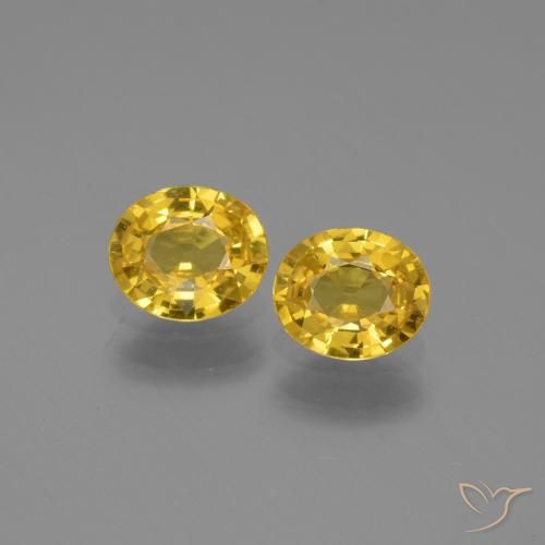 1.28ctw Natürlicher Mittelgelb Saphir, Oval, VS