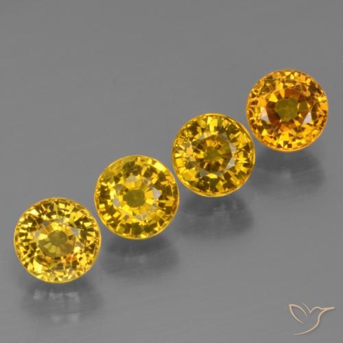3.07 ct natürliche Honiggelb Saphir-Edelsteine, Runden, VS