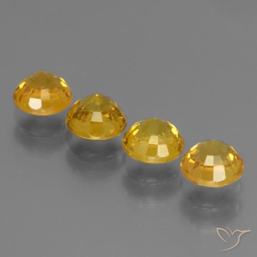 3.07 ct natürliche Honiggelb Saphir-Edelsteine, Runden, VS