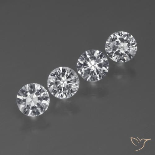 1.29 ct natürliche Klares Weiß Saphir-Edelsteine, Runden, VS