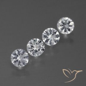 1.31 ct natürliche Klares Weiß Saphir-Edelsteine, Runden, VS