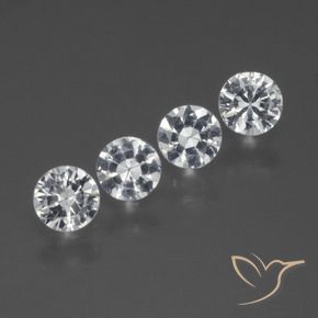 1.27 ct natürliche Klares Weiß Saphir-Edelsteine, Runden, VS