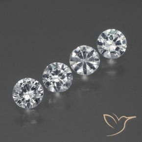 1.44 ct natürliche Klares Weiß Saphir-Edelsteine, Runden, VS