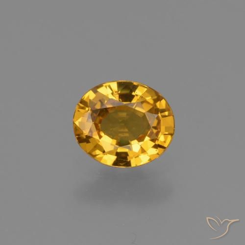 0.61ct Natürlicher Tiefes Goldorange Saphir, Oval, VS