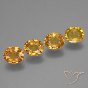 3.06 ct natürliche Dunkelorange-Gold Saphir-Edelsteine, Oval, VS