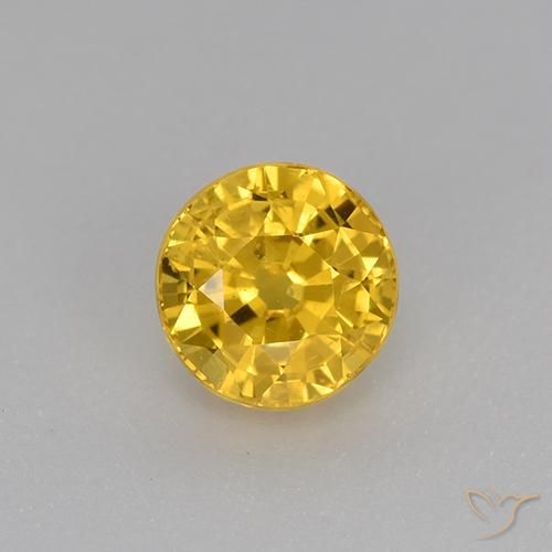 0.73ct Natürlicher Golden Saphir, Runden, VS, Photo A