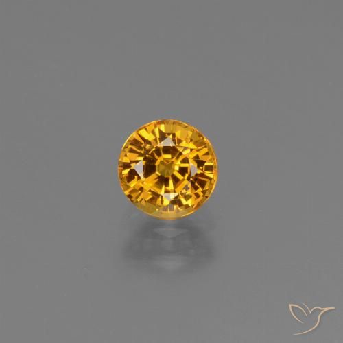 0.74ct Natürlicher Dunkelorange-Gold Saphir, Runden, VS