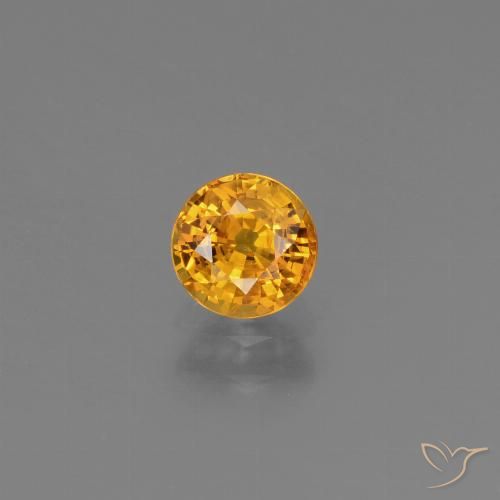 0.77ct Natürlicher Dunkelorange-Gold Saphir, Runden, VS
