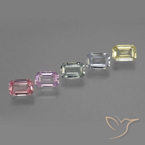 3.23 ct natürliche Mehrfarbig Saphir-Edelsteine, Oktagonschliff, VVS-VS