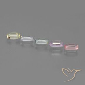 3.23 ct natürliche Mehrfarbig Saphir-Edelsteine, Oktagonschliff, VVS-VS