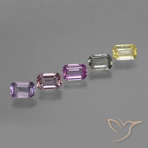 3.19 ct natürliche Mehrfarbig Saphir-Edelsteine, Oktagonschliff, VVS-VS