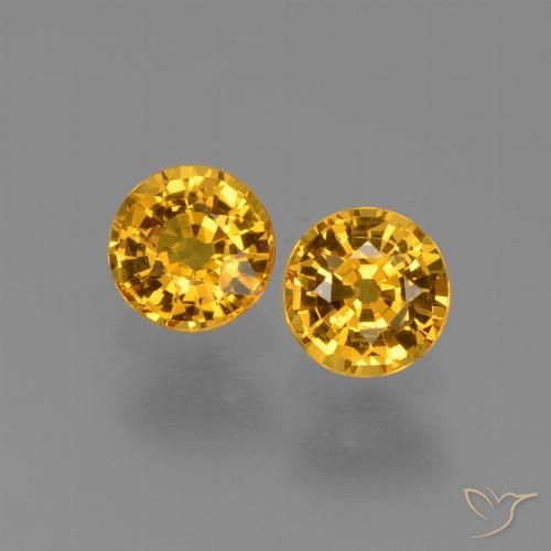 1.21ctw Natürlicher Mittelgold Saphir, Runden, VVS