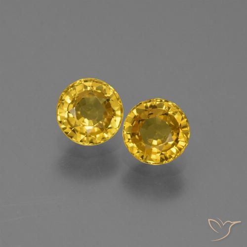 1.21ctw Natürlicher Golden Saphir, Runden, VS