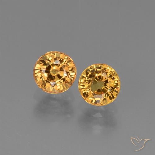 1.46ctw Natürlicher Mittel Orange-Gold Saphir, Runden, VVS