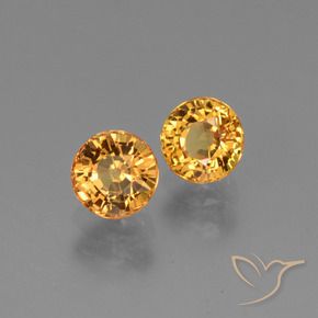 1.46 ct natürliche Mittel Orange-Gold Saphir-Edelsteine, Runden, VVS