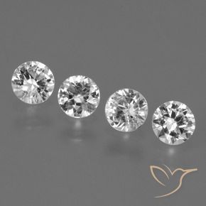 1.71 ct natürliche Klares Weiß Saphir-Edelsteine, Runden, VS