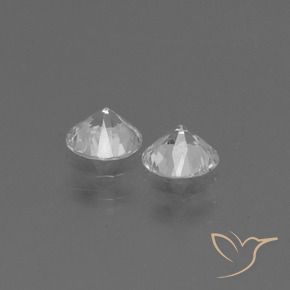 0.75 ct natürliche Klares Weiß Saphir-Edelsteine, Runden, VVS-VS