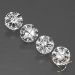 1.44 ct natürliche Klares Weiß Saphir-Edelsteine, Runden, VS