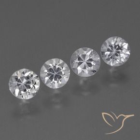 1.65 ct natürliche Klares Weiß Saphir-Edelsteine, Runden, VVS-VS
