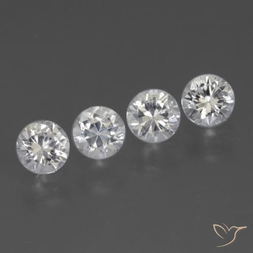 1.58 ct natürliche Weiß Saphir-Edelsteine, Runden, VS