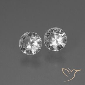 0.71 ct natürliche Klares Weiß Saphir-Edelsteine, Runden, VS